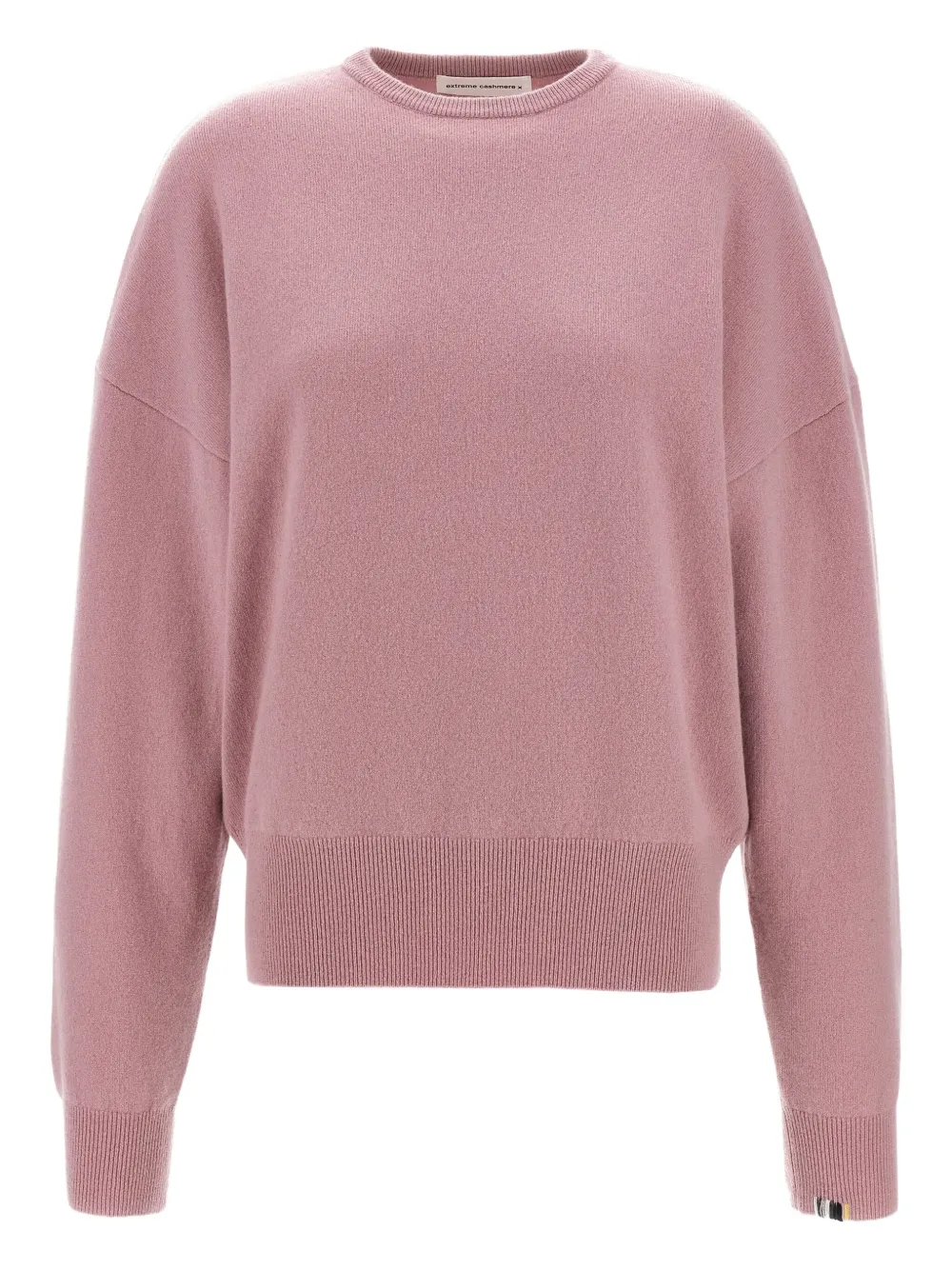 Extreme cashmere cuffed-sleeve sweater Roze