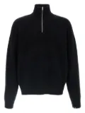 extreme cashmere half-zip cuffed-sleeves sweater - Black