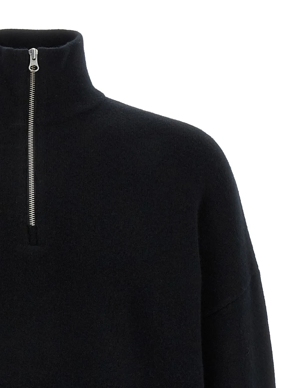 extreme cashmere Trui met halve rits en mouwen met cuffs Zwart