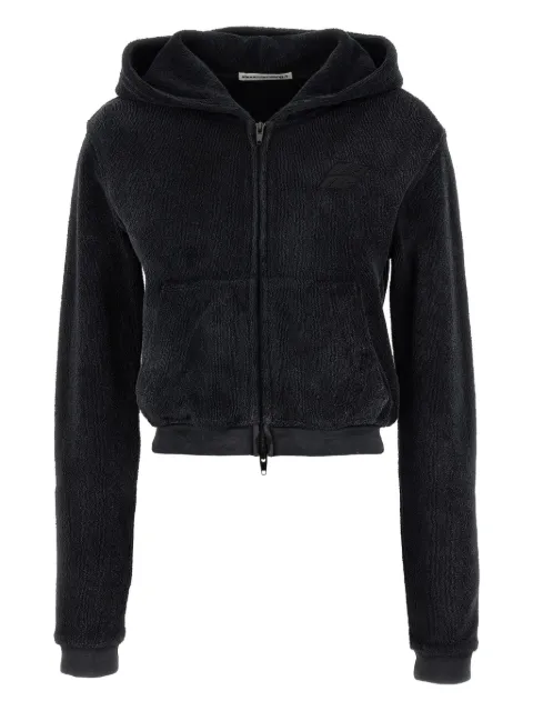 Alexander Wang logo-embroidered zip-front hoodie