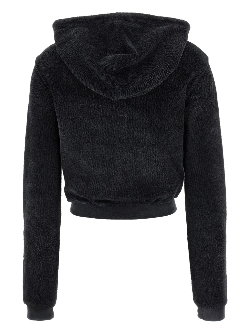 Alexander Wang logo-embroidered zip-front hoodie Zwart