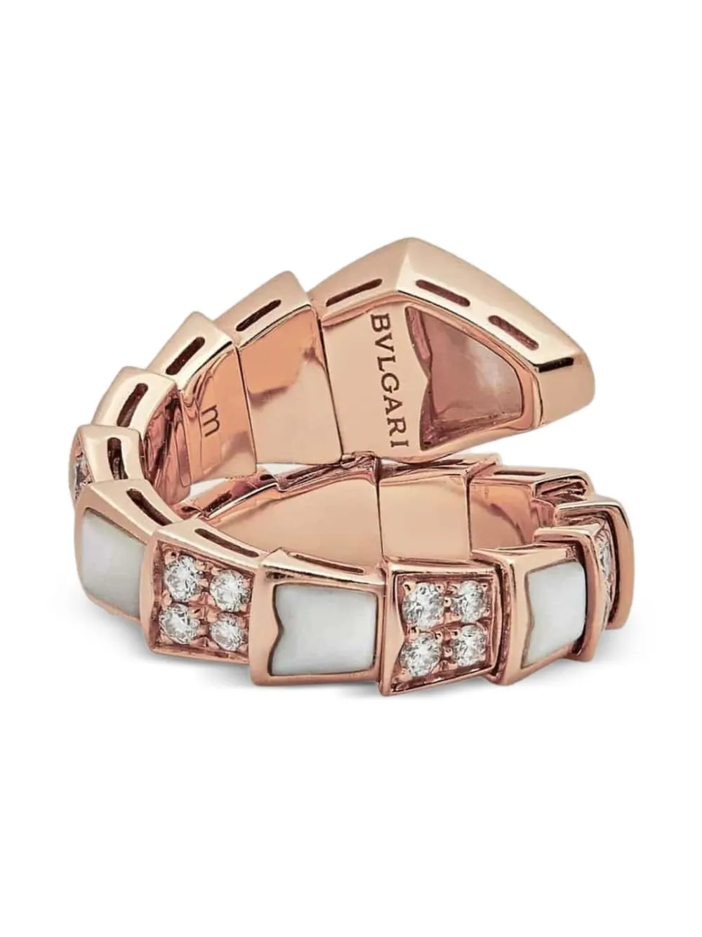 Bvlgari 18K Rose Gold Serpenti Viper Diamond Ring | Gold | FARFETCH RO