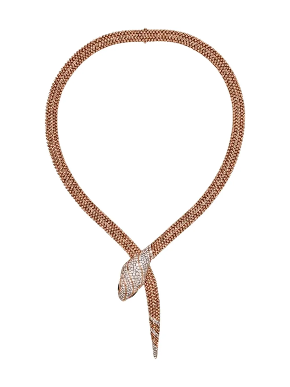 18K rose gold Serpenti diamond and onyx necklace