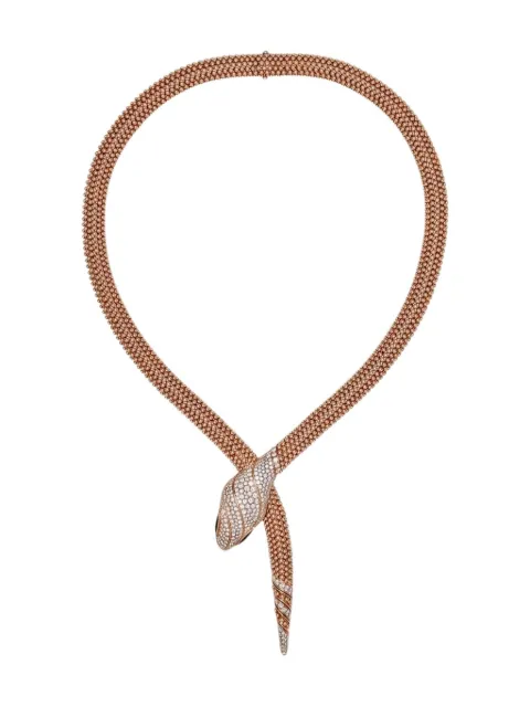 Bvlgari Pre-Owned 18K rose gold Serpenti diamond and onyx necklace