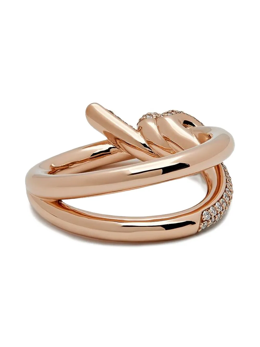 Tiffany & Co. 18K Rose Gold Knot Diamond Ring | Pink | FARFETCH