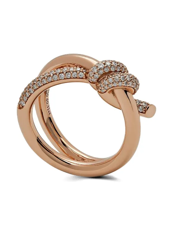 極美品 Tiffany & Co. ローズゴールド ダイヤモンドリング Tiffany & Co. ノット ダイヤモンドリング 18Kローズゴールド