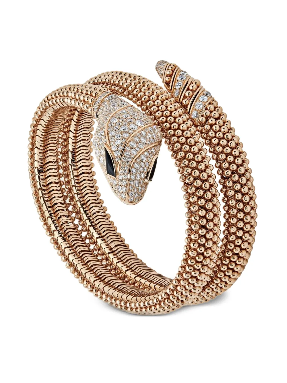 18K rose gold Serpenti diamond and onyx bracelet
