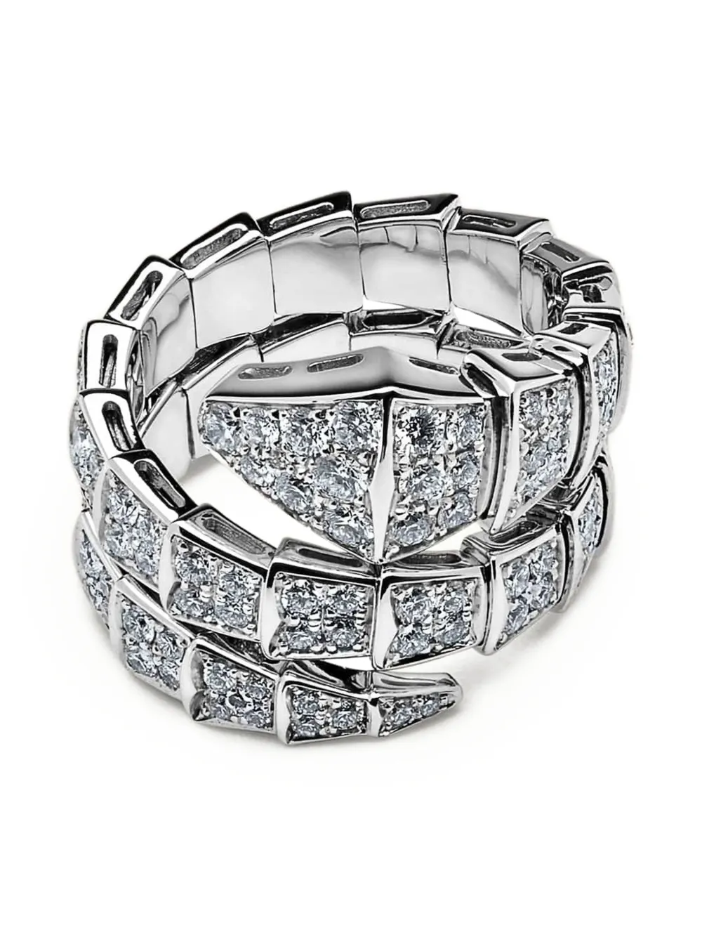 18K white gold Serpenti Viper diamond ring