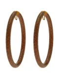 Jacob & Co. 18K yellow gold brown diamond hoop earrings