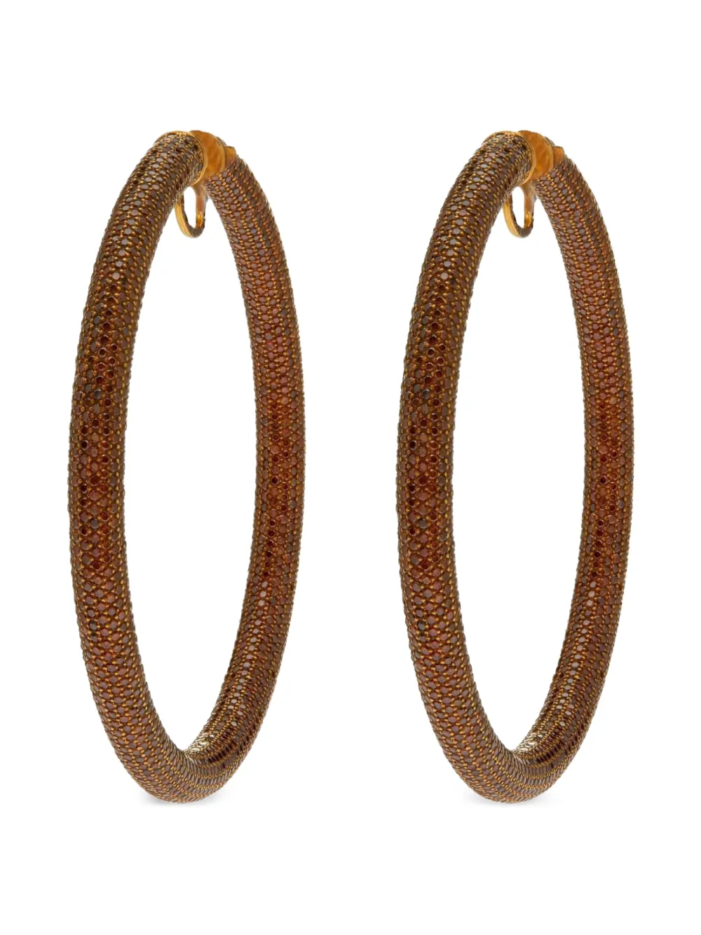 Jacob & Co. 18K yellow gold brown diamond hoop earrings - Oro