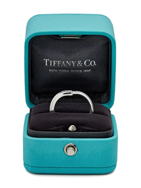Tiffany & Co. 18K White Gold Lock Diamond Ring | White | FARFETCH