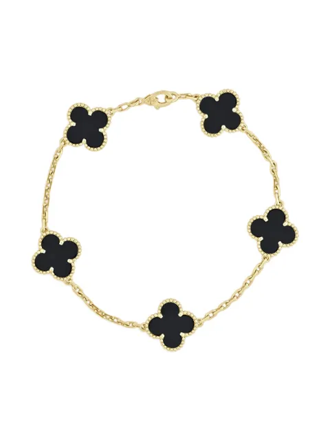 Van Cleef & Arpels Pre-Owned 18K yellow gold Alhambra onyx bracelet