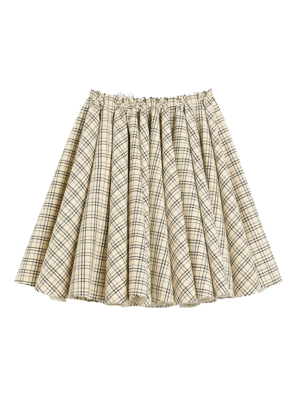 AMI Paris checked-pattern midi skirt Beige