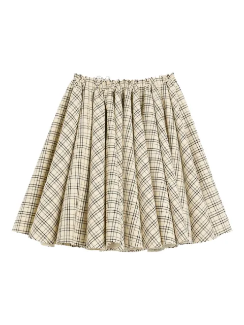 AMI Paris checked-pattern midi skirt