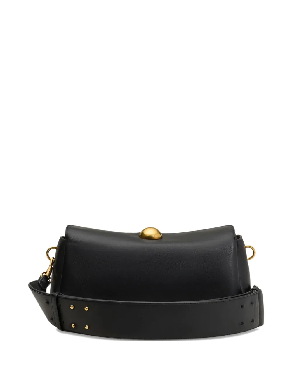 AMI Paris half-sphere brass-hardware shoulder bag Zwart
