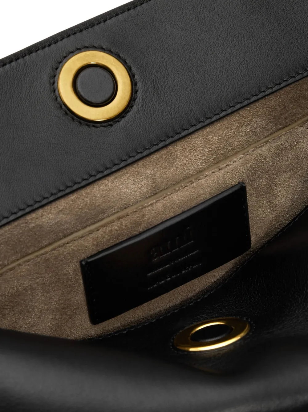 AMI Paris half-sphere brass-hardware shoulder bag Zwart