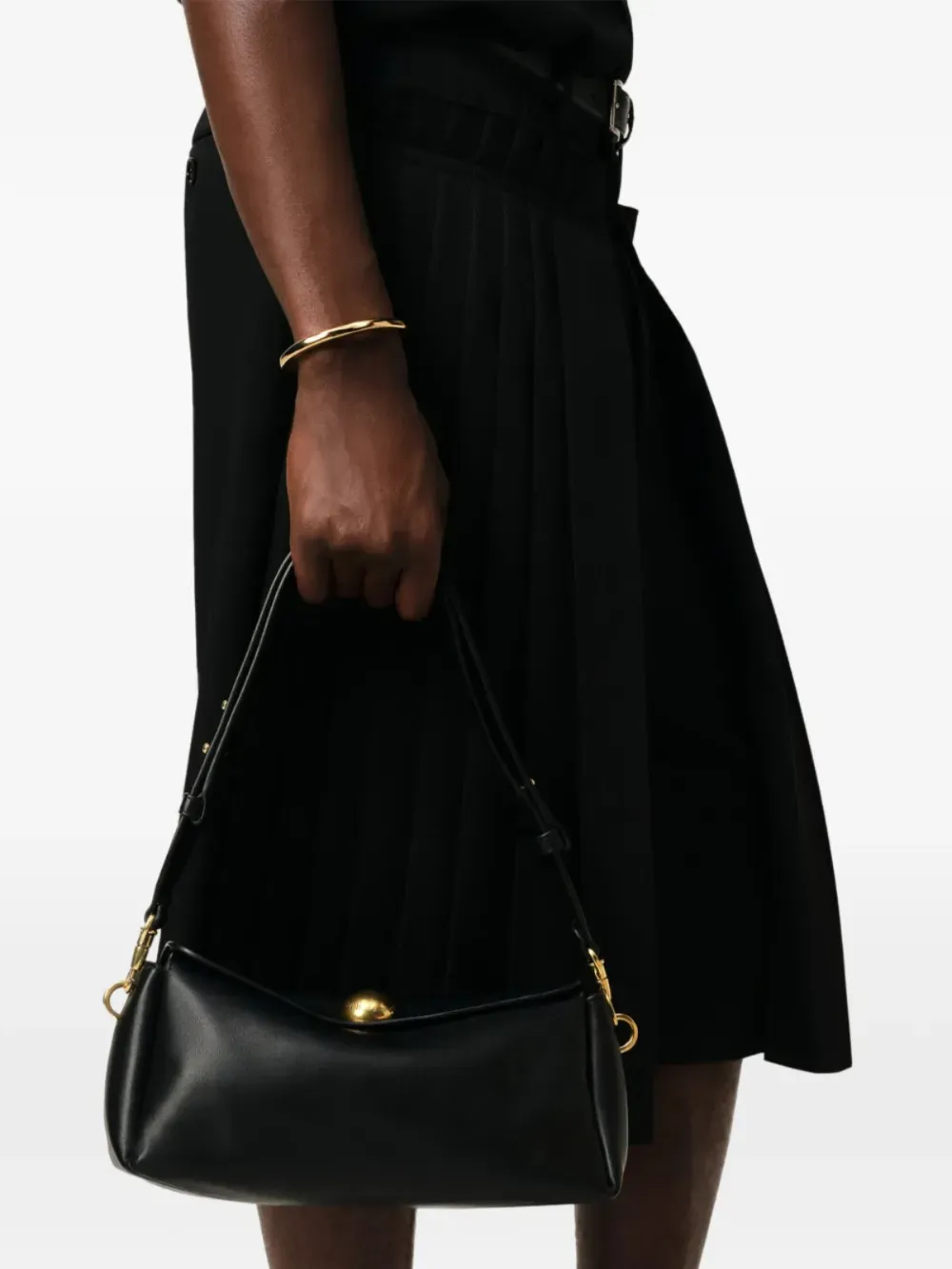 AMI Paris half-sphere brass-hardware Shoulder Bag | Black
