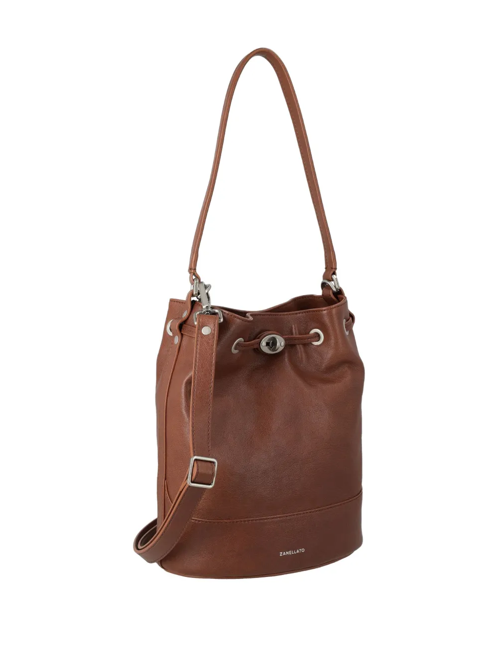 Zanellato Kleine Monda leren schoudertas - Bruin