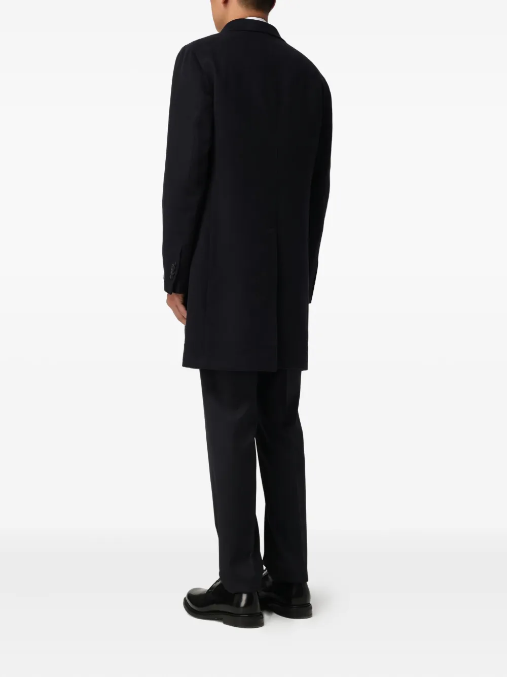 Tagliatore Single-breasted Wool Chacemire Coat In Blue
