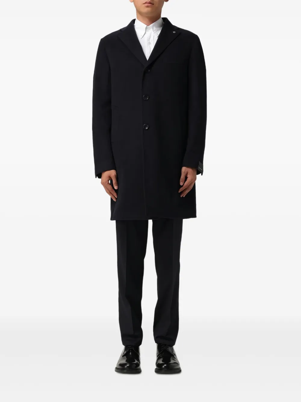 Tagliatore three-button cashmere coat | Blue | Image 1