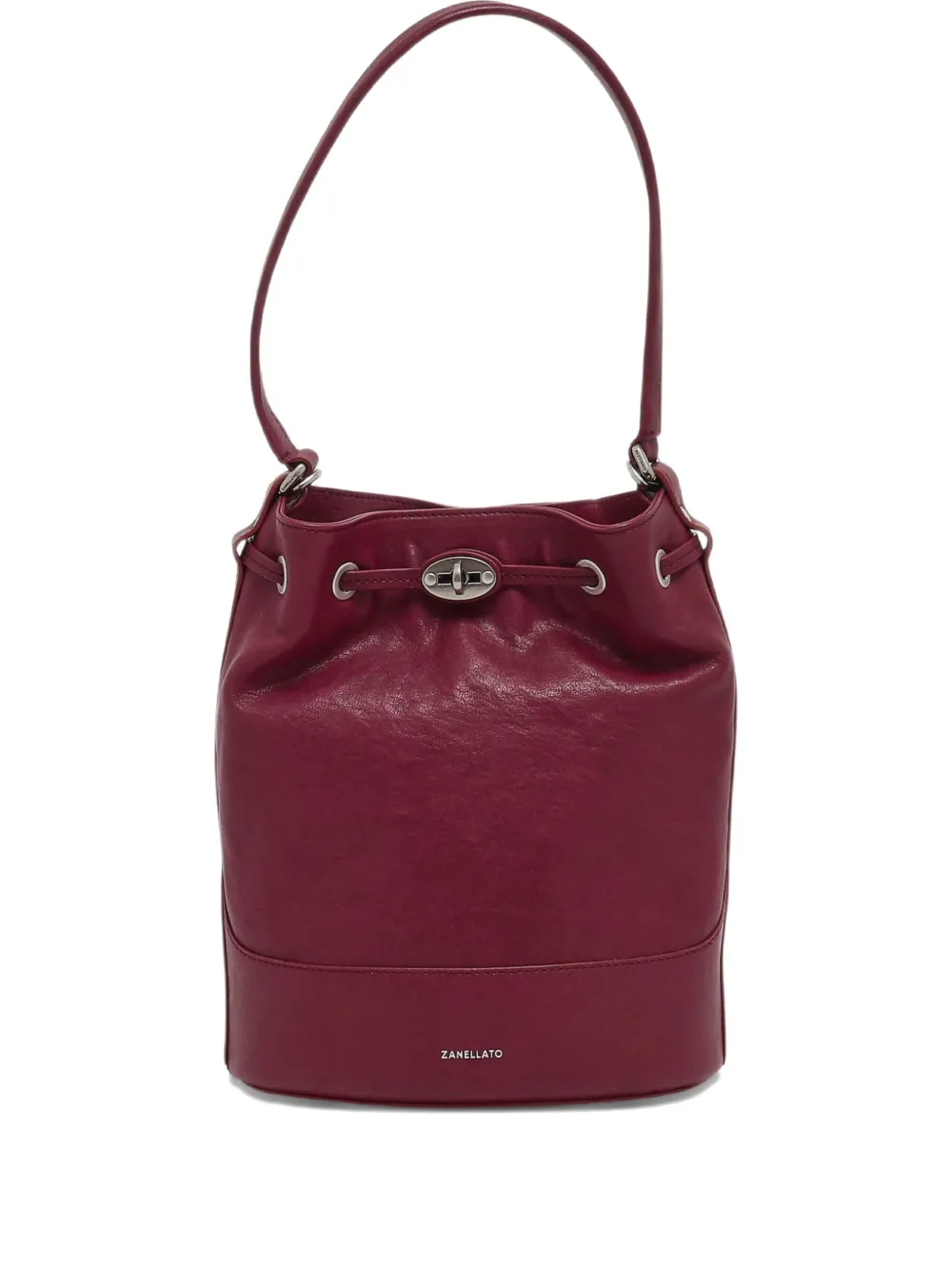Zanellato Small Monda Leather Shoulder Bag In Burgundy