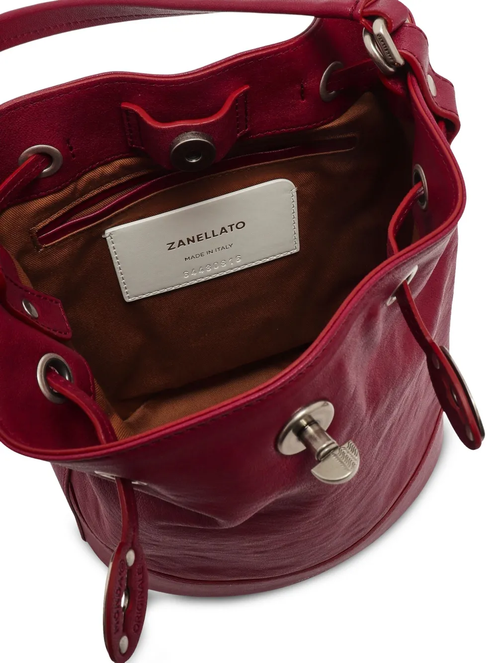 Zanellato Small Monda Leather Shoulder Bag In Burgundy