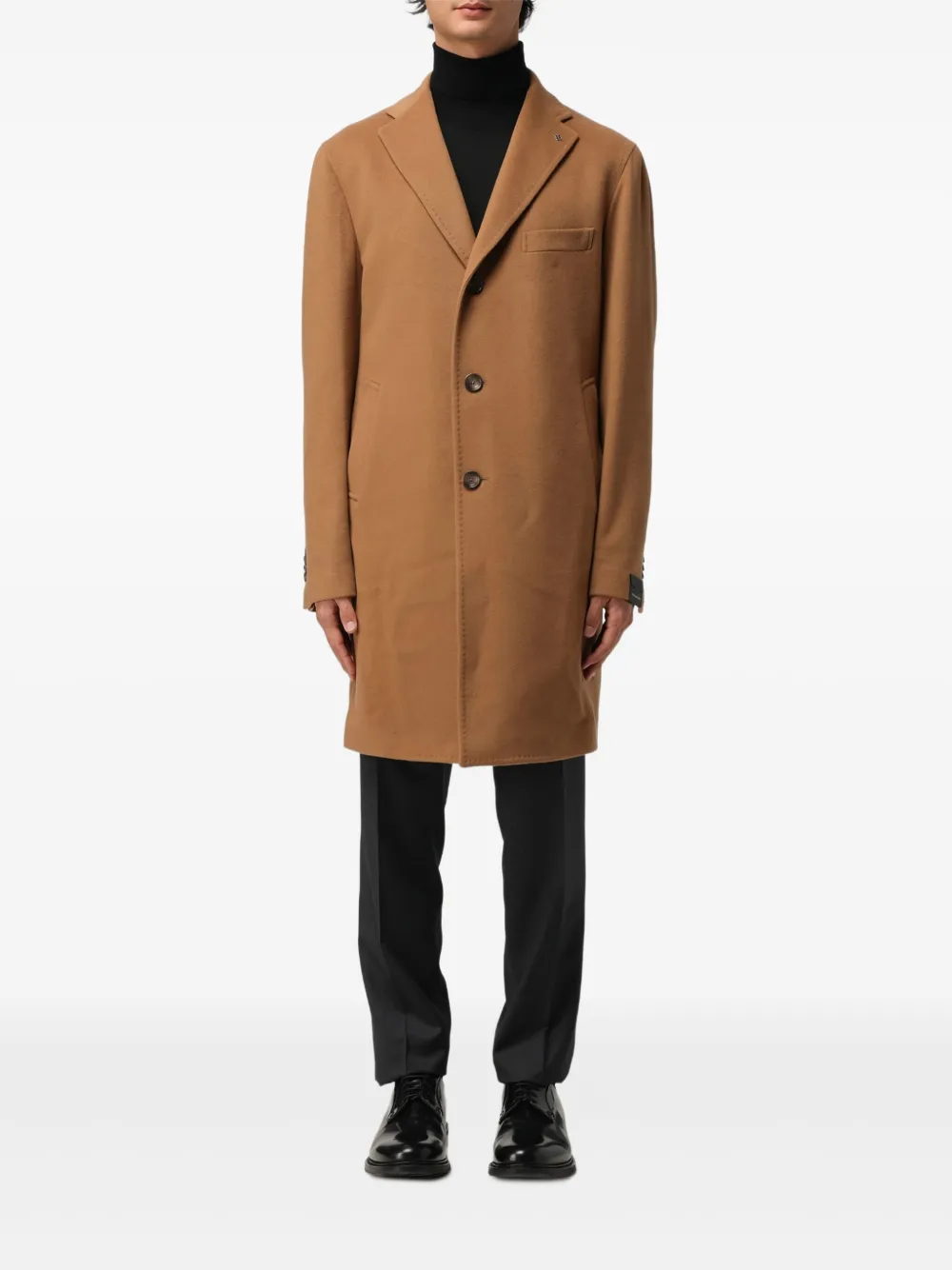 Tagliatore three-button cashmere coat | Brown | Image 1
