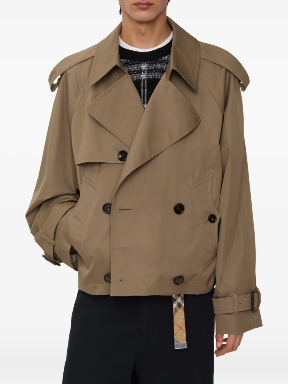 Burberry cropped gabardine trench-coat Bruin