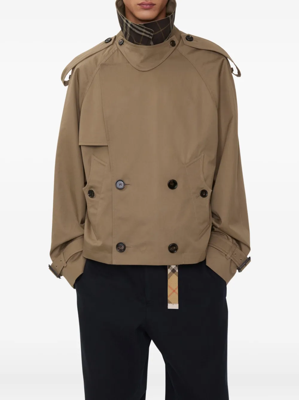 Burberry cropped gabardine trench-coat Bruin