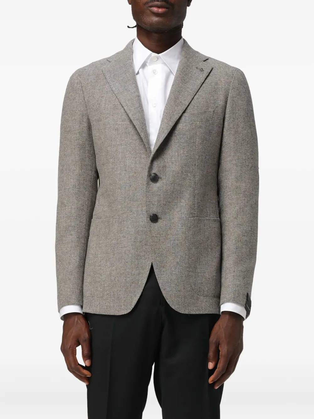 Tagliatore Montecarlo Wool Cashmere Blazer In Gray