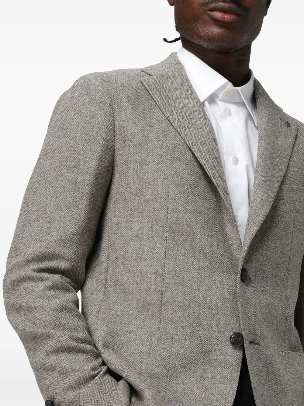 Tagliatore Montecarlo Wool Cashmere Blazer In Gray