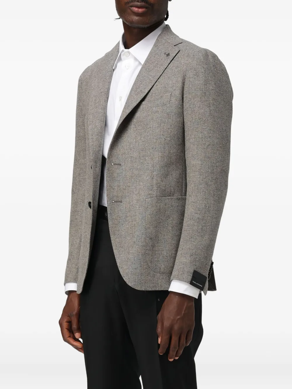 Tagliatore Montecarlo Wool Cashmere Blazer In Gray