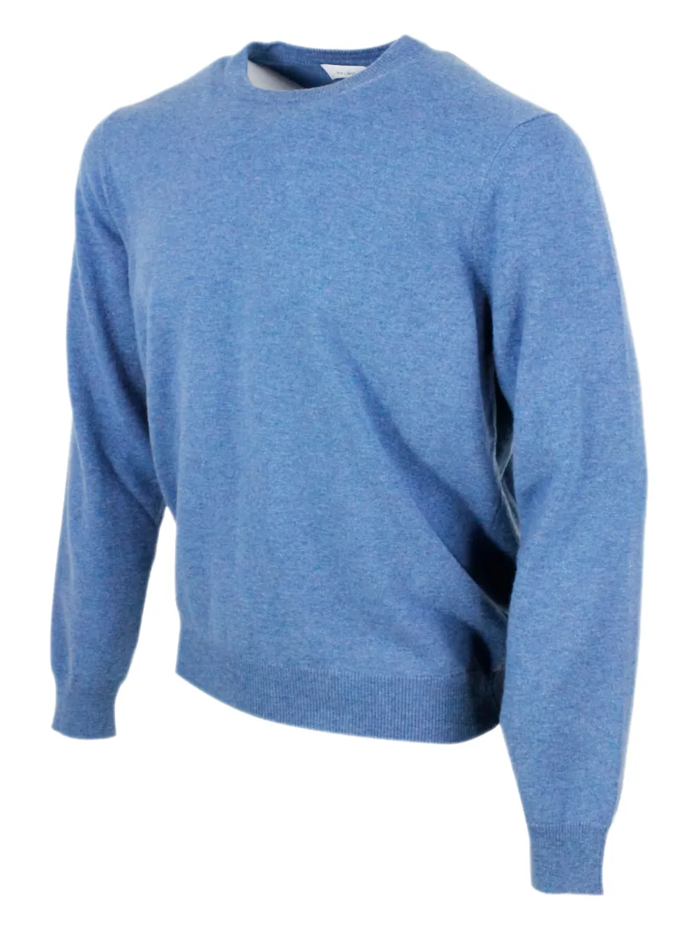 Malo Thin Wool Round Neck Long Sleeve Sweater In Blue