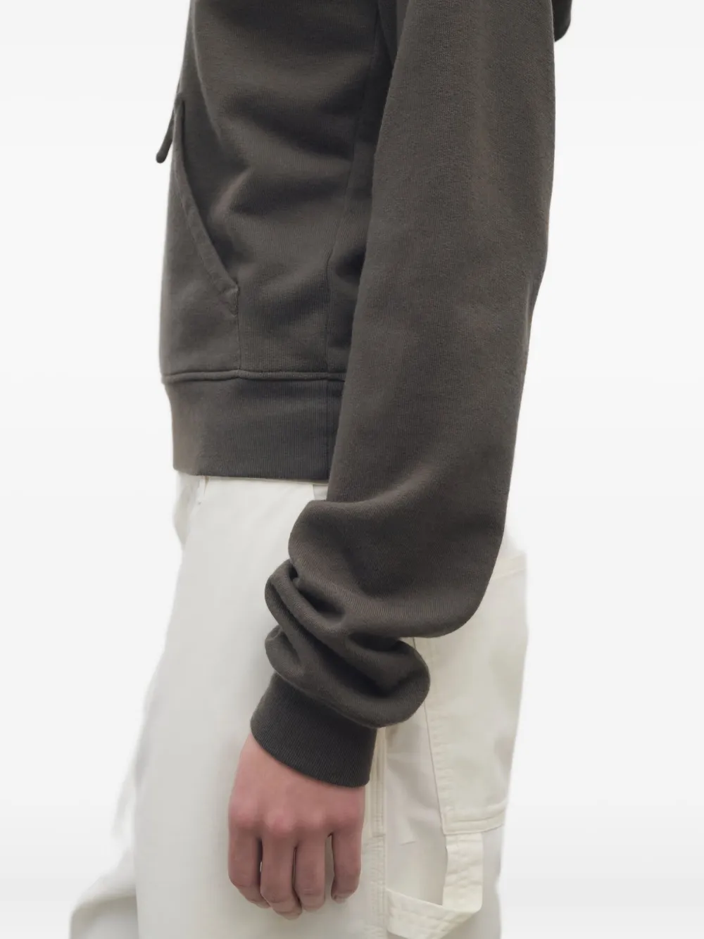 The Row Ribbed-trim Hoodie In Gray