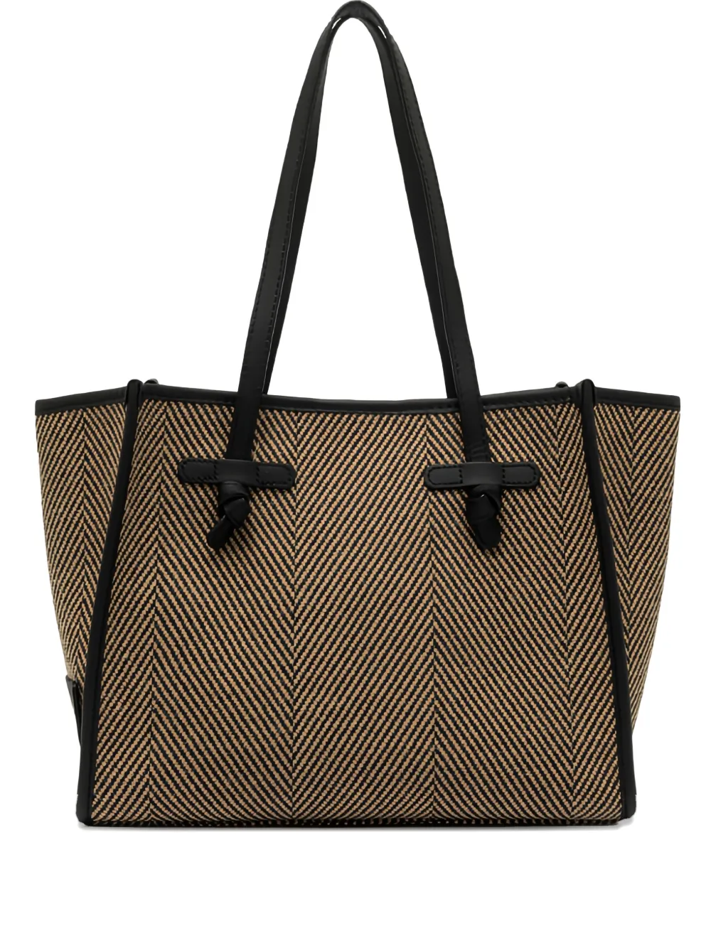 Marcella herringbone knot tote bag
