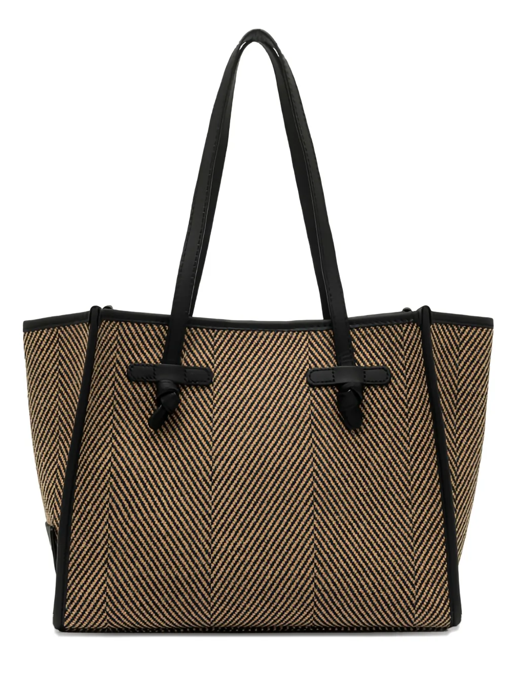 GIANNI CHIARINI Marcella geknoopte shopper met visgraatpatroon - Bruin