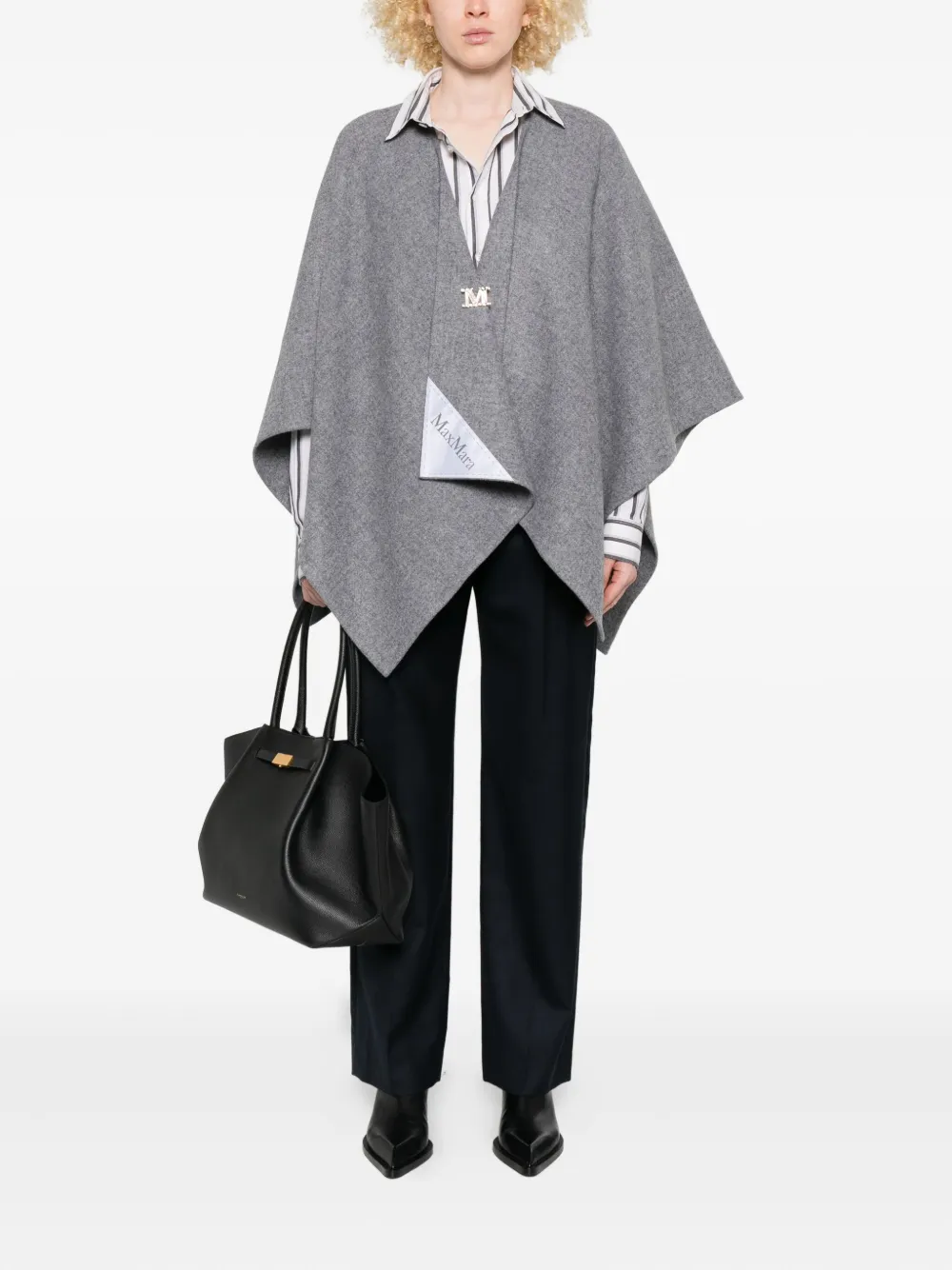 Max Mara Cape met open voorkant Grijs