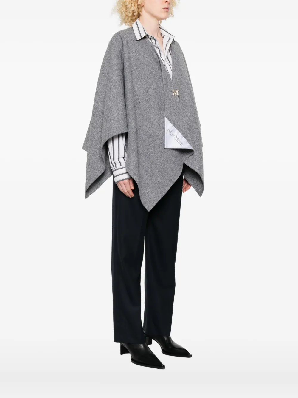 Max Mara Cape met open voorkant Grijs