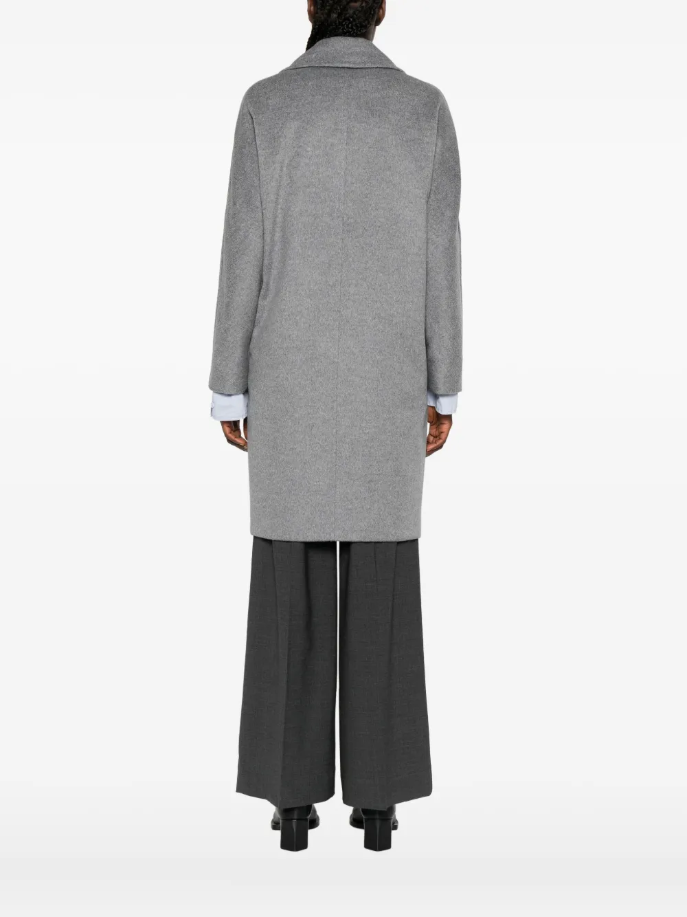 Max Mara Wollen jas met dubbele rij knopen Grijs