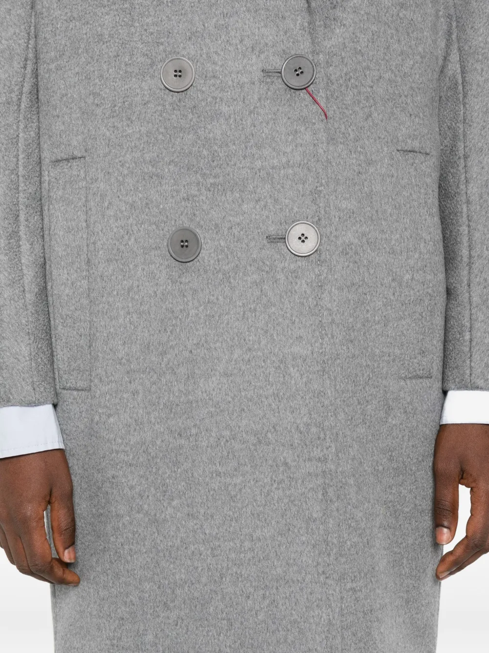 Max Mara Wollen jas met dubbele rij knopen Grijs