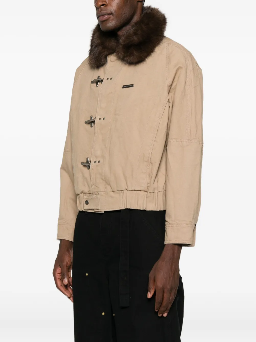 Andersson Bell Ortega jack met kraag van imitatiebont Beige