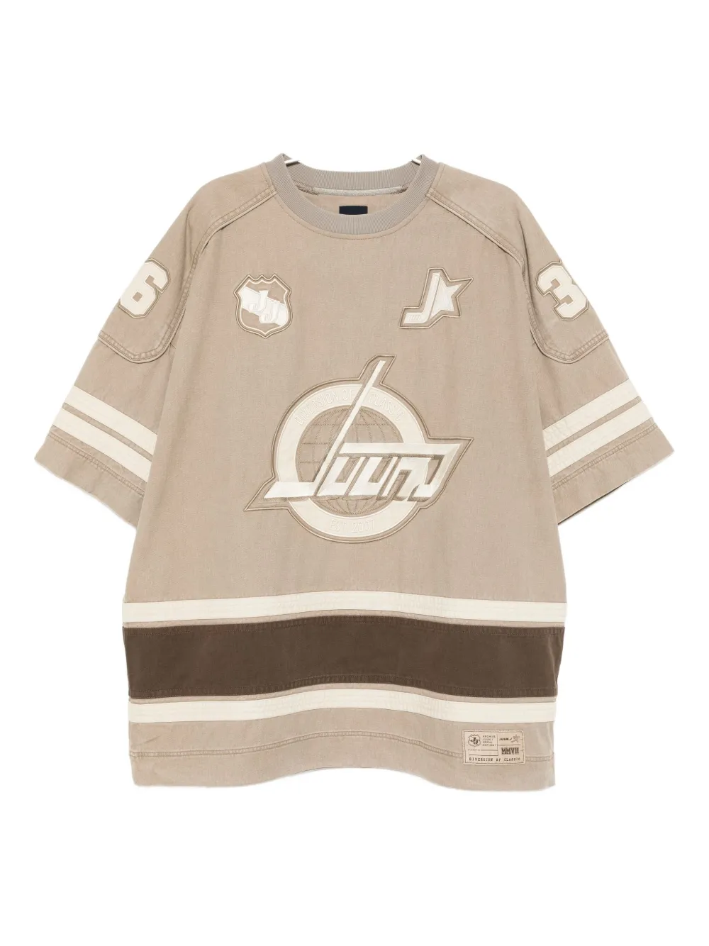 Juunj Logo-embroidered T-shirt In Neutral