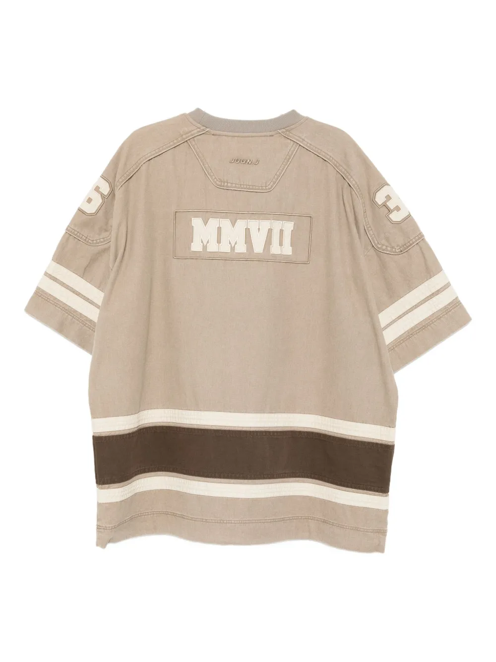 Juun.J logo-embroidered T-shirt - Beige