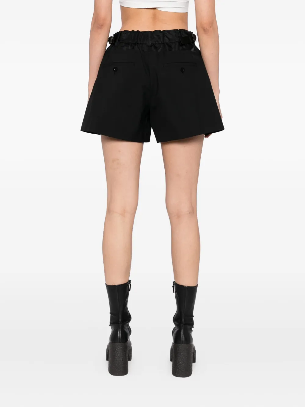 sacai Shorts met ceintuur Zwart
