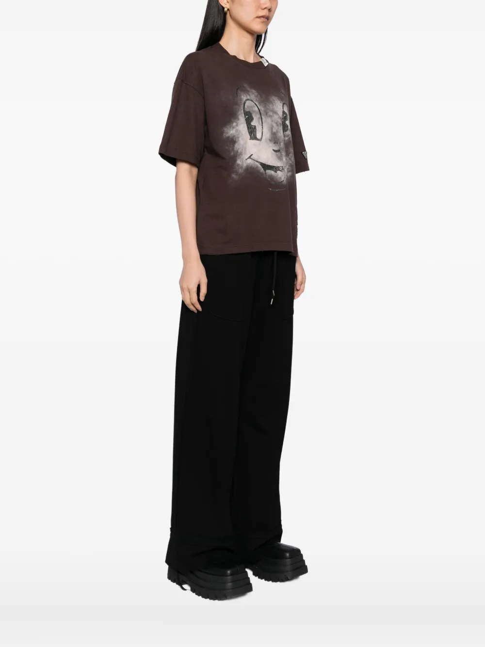 Maison MIHARA YASUHIRO T-shirt met grafische print Bruin