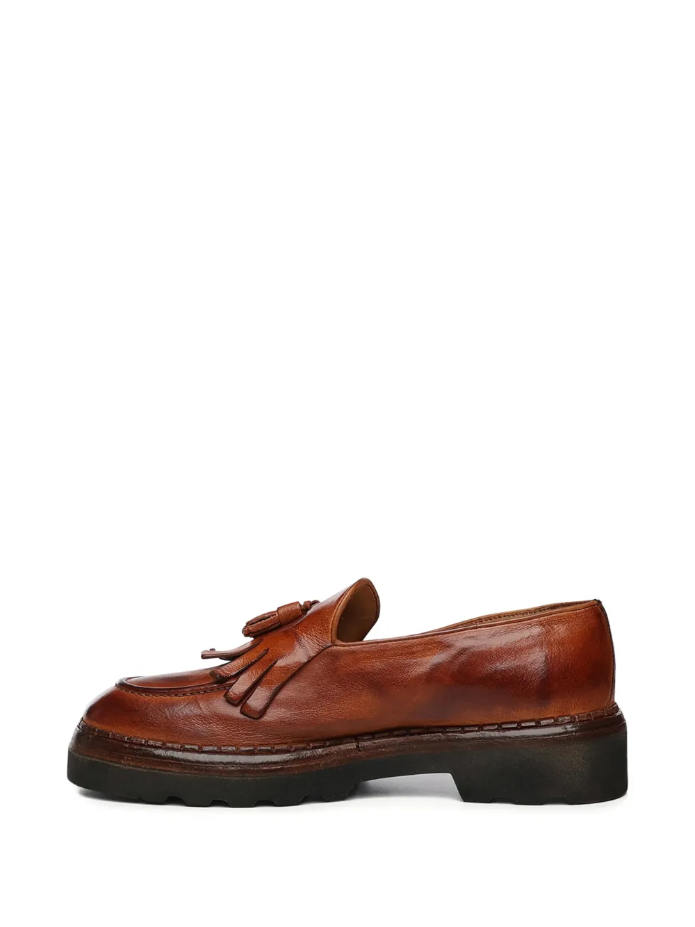 Eleventy Leren loafers met kwastjes Bruin