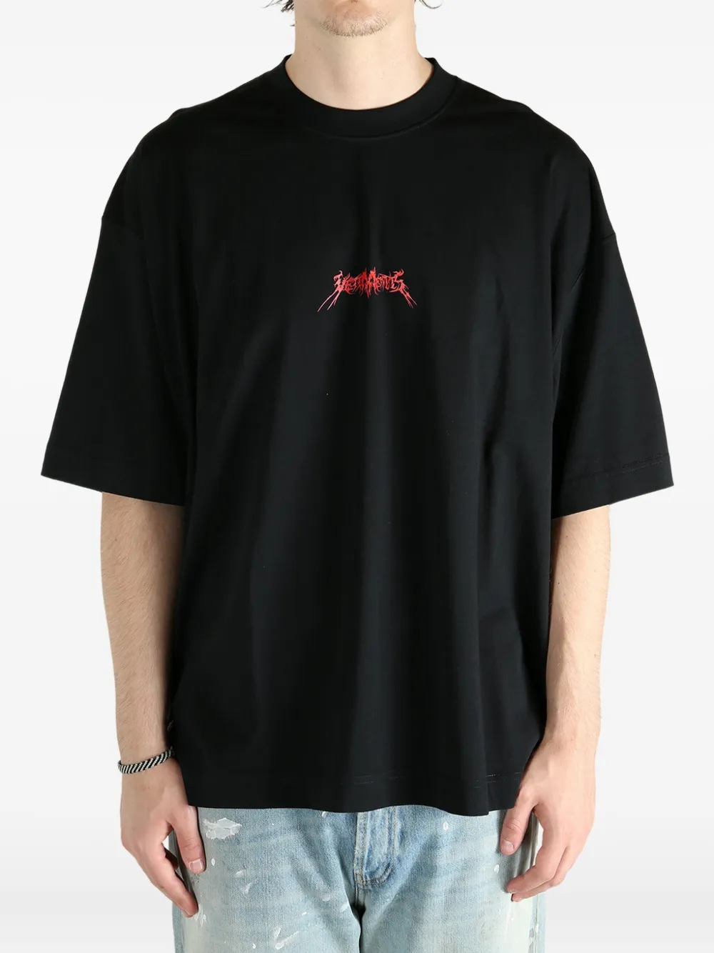 VETEMENTS logo-print T-shirt Zwart