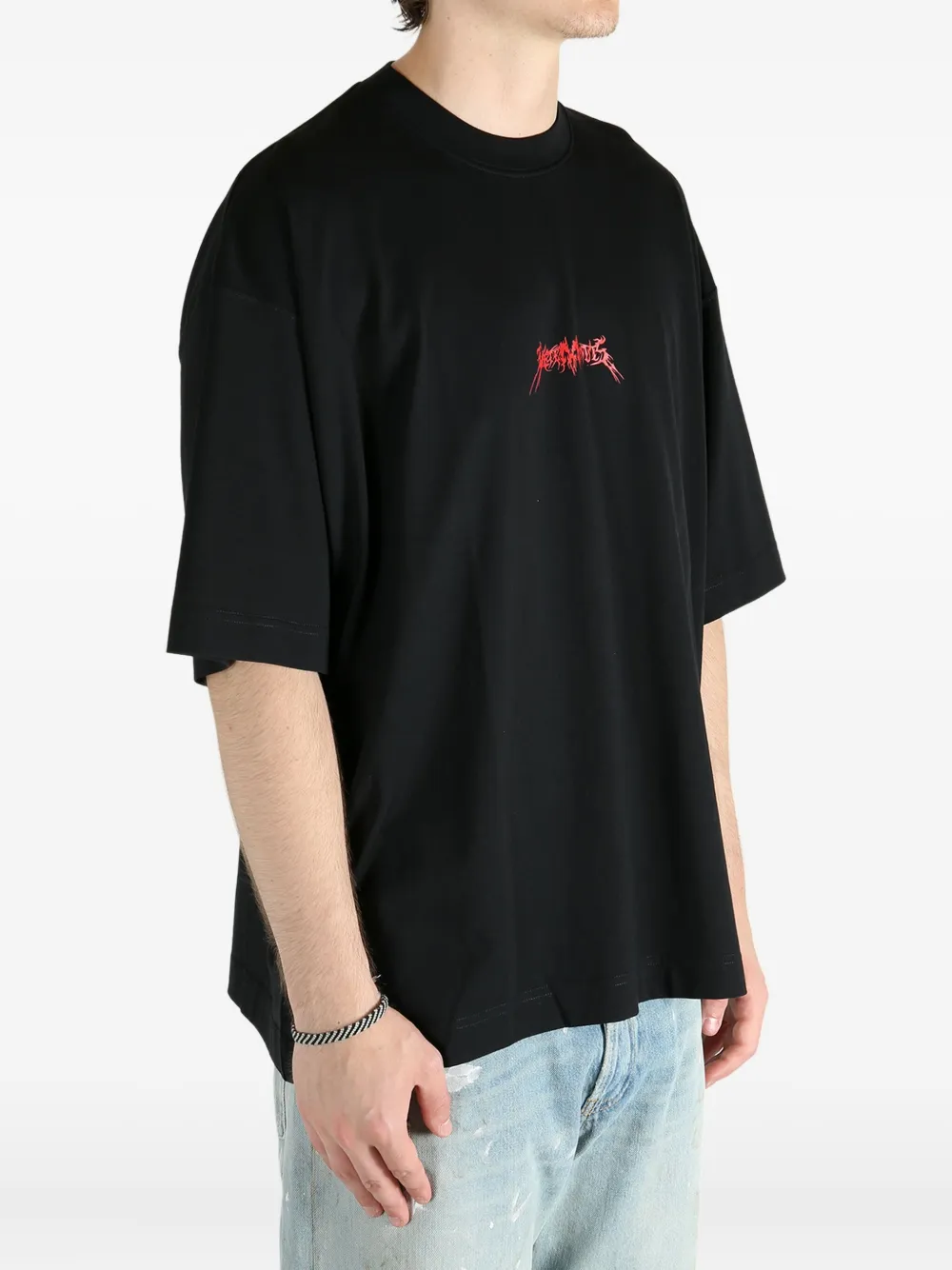VETEMENTS logo-print T-shirt Zwart