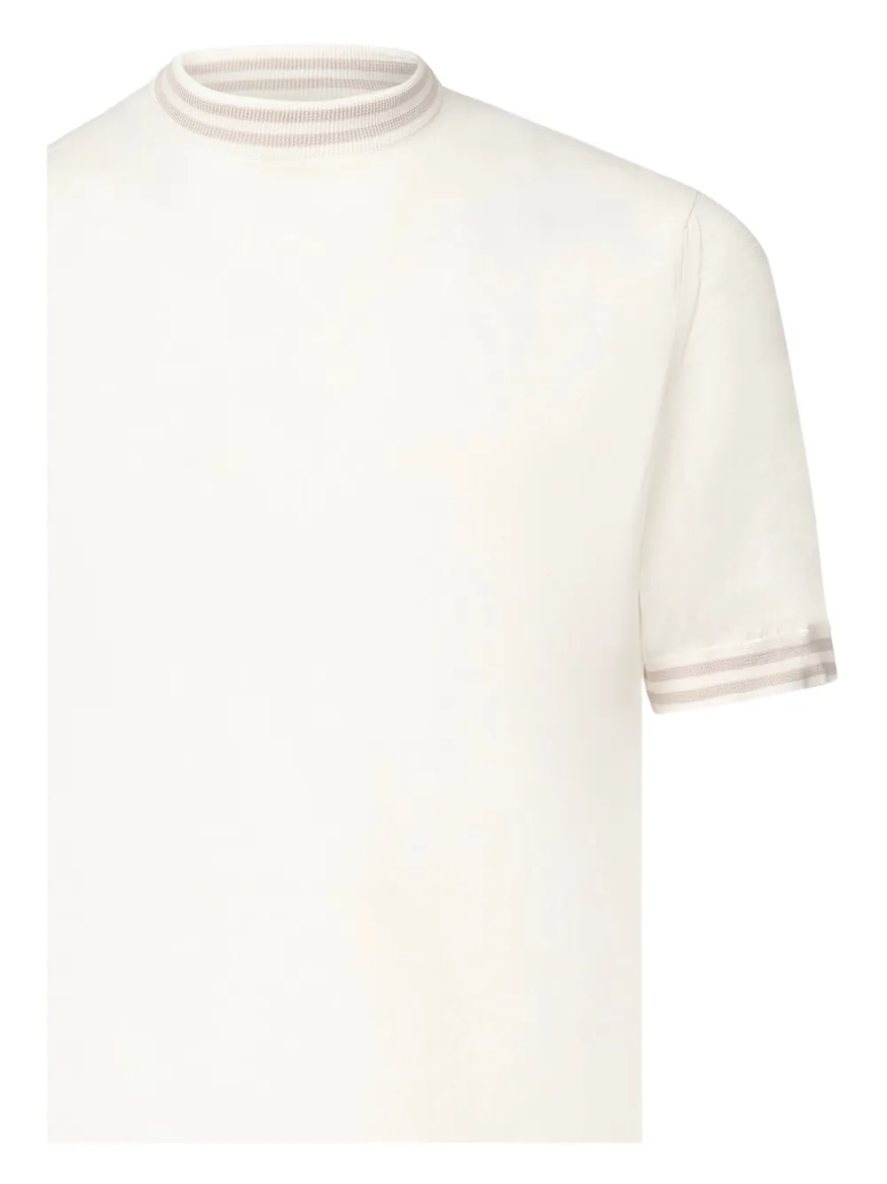 Eleventy ribbed-trim short-sleeve sweater Wit