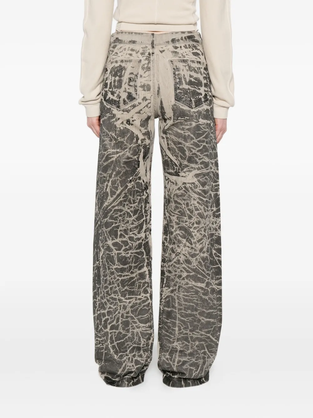 Rick Owens DRKSHDW Jeans met gebarsten print Zwart